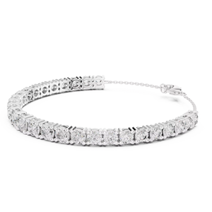 AFFORDABLE LAB GROWN CUT DIAMOND RHODIUM PLATED LUXURY BRACELET SET 18KT <b>SOLID</b> WHITE <b>GOLD</b> DAILY OFFICE WEAR WEDDING ENGAGEMENT - Product Image 1