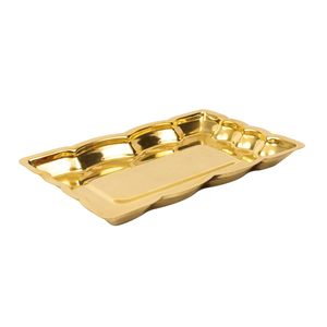 Plateau de service et d'offrande en laiton pur, décoratif, petit format, pour les fêtes et les occasions familiales, prix export. - Product Image 1