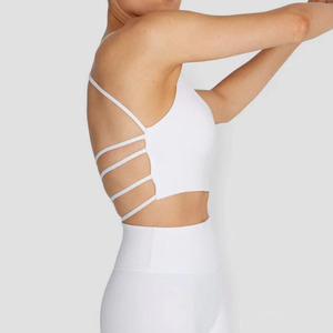 Soutien-gorge de sport rembourré dos nu croisé pour femme, col en U, pour le yoga, le fitness, la gym, l'athlétisme et le Pilates - Product Image 2