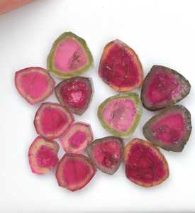 Rodaja de turmalina sandía natural bicolor verde y rosa, cristal de Afganistán, piedra preciosa suelta para la fabricación de joyas. - Product Image 5