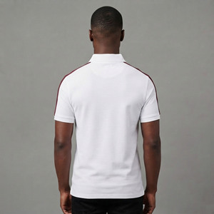 Polo homme rayé en coton tricoté respirant de qualité supérieure, grande taille, couleur unie, logo personnalisé, séchage rapide - Product Image 6