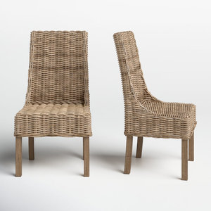 DreamCraft Lot de 2 chaises en osier pour salon Vietnam - Product Image 1