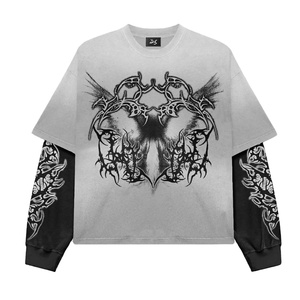 เสื้อยืดแขนสั้นผู้ชายผ้าฝ้าย 100% ซักกรดสองชั้น - Product Image 1