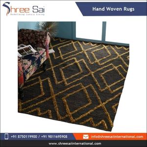 Tapis tissé en coton beige Shree Sai International, motif géométrique, fait main, tissage plat, lavable, décoration moderne pour la maison, best-seller - Product Image 3