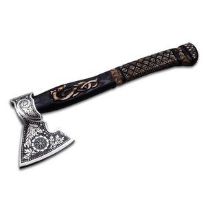 Burraq 20" Custom Handmade Carbon Steel Tomahawk Splitting <b>Axe</b> Rosewood Handle Leather <b>Camping</b> Hunting Outdoor DIY Industrial - Product Image 3