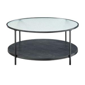 Moderno 2 pezzi Set tavolo occasionale in metallo nero finitura tavolino da caffè con piano in vetro e tavolino da soggiorno mobili - Product Image 4