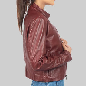 Chaquetas de Cuero 100% con Diseño Completo para Invierno, Chaqueta de Cuero Genuino de Oveja para Mujer, Venta al Por Mayor - Product Image 3