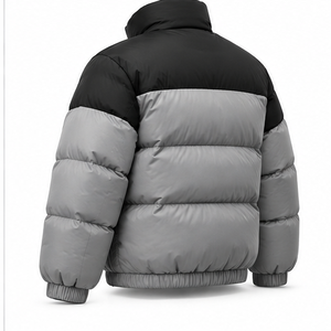 Top Quality Men's Two Tone Puffer Jacket Black <b>Grey</b> Color block <b>Stand</b> Collar Windproof Heavyweight Winter <b>Coat</b> OEM - Product Image 6