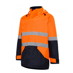 Hi Vis Winter Workwear Reflective Safety <b>Jacket</b> ANSI Class 2 LED Flash Waterproof Color <b>Long</b> Sleeve Fleece Customizable Logo - Product Image 1