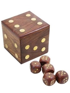 Coffret de dés en bois carré de luxe avec design incrusté, jeu pour enfants et adultes, décoration de bureau, jeu de puzzle familial amusant - Product Image 3