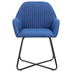 6 sillas de comedor de tela azul - Product Image 3