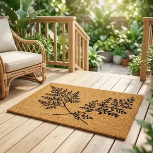 Alfombra de PVC con Diseño de Espina de Coco, Alfombra de Entrada Rectangular Antideslizante con Respaldo de PVC, Estilo Moderno, Grosor Medio, Color Sólido, Hecha a Máquina para Hoteles - Product Image 2