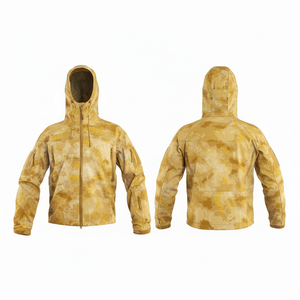 Men's Clothing Lightweight Waterproof Windbreaker Jacket Hooded Outdoor Casual Full <b>Zip</b> Front Custom Camouflage Design Jackets - Product Image 4