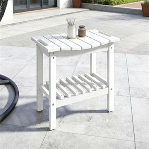 <b>White</b> Storage Shower Bench <b>Small</b> Side <b>Table</b> Dual-Purpose Coffee <b>Table</b> for Patio Use - Product Image 1