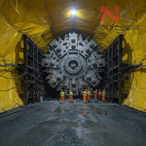 Bâche de protection renforcée pour travaux de construction de tunnels et utilisation sur chantier - Product Image 1