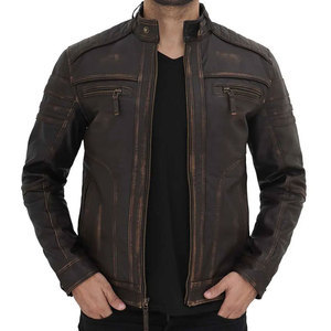 Veste en cuir pour homme de motard, modèle 2026, prix abordable, en cuir pleine fleur, respirante et de bonne qualité - Product Image 5