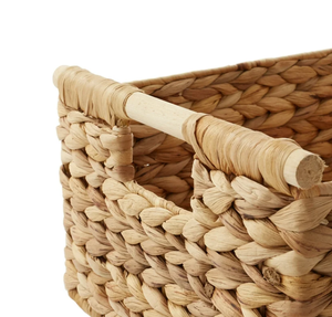 Plateau de rangement vintage écologique en jacinthe d'eau, plateau à fruits rustique avec poignée, articles de cuisine en gros du Vietnam - Product Image 4