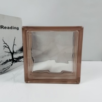 Nouveau design de bloc de verre fumé brun carré, brique de verre décorative pour la décoration de cloisons murales intérieures