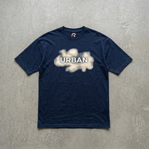 T-shirt en coton pour homme Urban Print, manches courtes, col rond, jersey décontracté, coupe classique, motif lettres, logo imprimé en relief au dos du col - Product Image 1