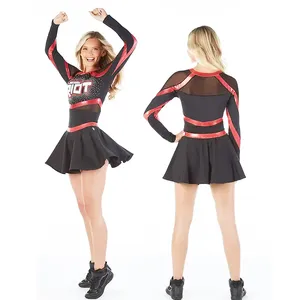 ชุดเชียร์ลีดเดอร์แบบสั่งทำ OEM สำหรับเด็กผู้หญิง  แบบซับลิเมชั่น ประดับด้วยคริสตัลวิบวับ  ชุดสำหรับเชียร์กีฬา - Product Image 3