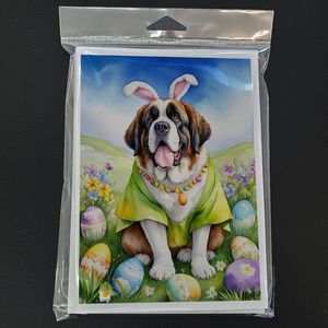 Lunatique Saint Bernard Chasse aux œufs de Pâques A7 Cartes de vœux Pack de 8 cartes vierges avec enveloppes Taille 5x7 - Product Image 3
