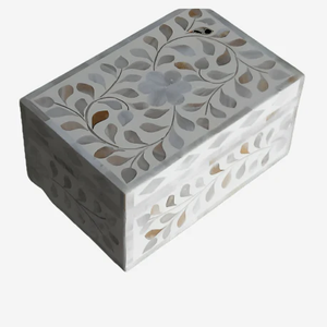 Caja de Joyería Vintage NEHA ENTERRISES con Incrustaciones de Hueso, Organizador de Almacenamiento Hecho a Mano, Diseño Único de Mosaico Artístico, Capacidad Personalizable para - Product Image 3