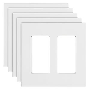 Placas decorativas de pared para interruptores de luz de 2 botones, 4.57 pulgadas de largo x 4.53 pulgadas de alto, cubiertas de policarbonato irrompibles para interruptores estándar - Product Image 1