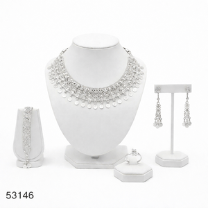 Ensemble collier et boucles d'oreilles pendantes pour femme, élégant, en laiton massif plaqué or, avec zircon naturel, design feuille tendance, pour mariage, chaîne corde - Product Image 2