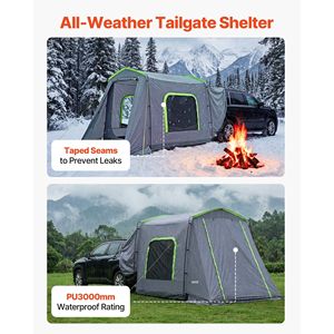 Tenda per SUV Grande per Tutte le Stagioni 3,2 x 2,4 m, Tenda a Tunnel con Porta Ventilata e Finestre a Rete, Impermeabile PU3000mm per 5-9 Persone - Product Image 5