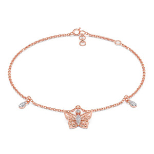 Interlocking Round Loop Center Diamond Link <b>Bangle</b> <b>Bracelet</b> - Product Image 1