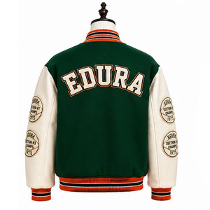 Veste universitaire en laine pour homme Ghost Dunks, verte et blanche, avec patch brodé, coupe-vent, écologique, respirante, col rond, streetwear - Product Image 3