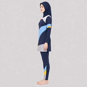 Ensemble burkini modeste pour femme, couvrant entièrement le corps, protection UV, manches longues, maillot de bain décontracté, taille OEM, polyester/nylon - Product Image 5