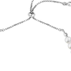 Bracelet réglable en chaîne avec perles blanches et breloque dorée, élégant accessoire de mode pour femmes et jeunes filles, idéal pour les soirées - Product Image 2