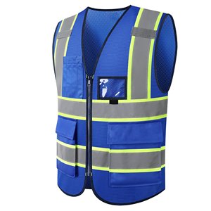 Safety <b>Vest</b> With High Vis Reflective Bands Multi Pocket <b>Utility</b> Design For Construction And Warehouse Management Safety - Product Image 3