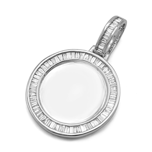 D'VINS JEWELS Hip Hop Charm Diamond Pendant 925 Silver Silver Plated Baguette Cut Channel Setting Unisex Everyday Wear - Product Image 4