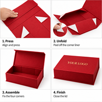 Boîte cadeau personnalisée rouge avec fenêtre transparente et nœud en ruban de satin, boîte d'emballage en papier pliable, fabricant et fournisseur OEM ODM