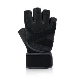 Gants demi-doigts respirants en tissu maillé élastique, gants de fitness avec Velcro réglable, multicolores pour les sports de plein air - Product Image 2