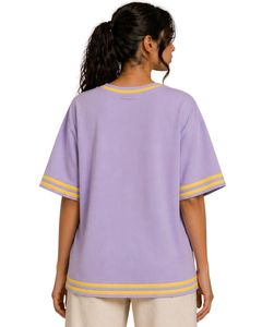 Customized Lavender Womens Oversized T Shirt Casual Loose Fit Cotton Summer Tee Contrast Trim Short Sleeve Streetwear <b>Top</b> - Product Image 2