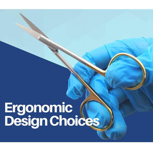 Curved Manual Surgical Scissors Gold Handle Medical Grade Stainless Steel CE ISO Dissecting Class I DC-<b>S</b>-<b>9</b> Medical Dentavex - Product Image 2