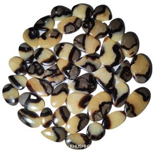 Cabochon de Septarien Jaune Naturel, Pierre Précieuse en Vrac Certifiée par un Tier Tiers, 20-40mm, Poli à la Main, Dos Plat Lisse, Coupe Ovale pour Bijoux - Product Image 5