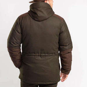 Veste d'hiver à capuche pour homme, couleur unie, respirante, coupe-vent, softshell, manches longues, pour la chasse en plein air, doublure en polyester, fermeture éclair sur le devant - Product Image 2