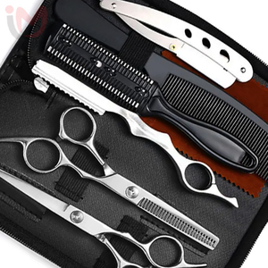 Professional 6 Inch Stainless Steel High Quality Durable Hair Cutting Scissors Thinning Scissors and <b>Razor</b> - Product Image 4