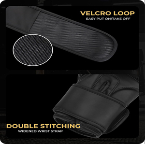 Gants de boxe en cuir PU sur mesure OEM ODM pour adultes, avec logo personnalisé, pour le fitness, gants de boxe professionnels à sangle - Product Image 3