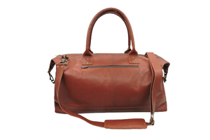 Bolsa de Viaje Unisex de Cuero, Forma Ovalada, Cierre de Cremallera, Múltiples Compartimentos, 17 Pulgadas de Alto, Mochila de Viaje, Senderismo, Impermeable - Product Image 2