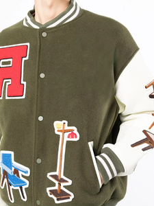 Vente en gros de grande taille OEM veste universitaire en laine 100% personnalisée pour hommes veste universitaire de baseball pour hommes à vendre respirant - Product Image 5