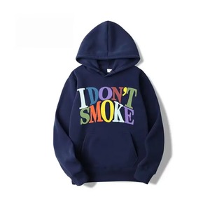 Pull-over unisexe oversize en molleton de coton, style streetwear, écologique, avec poche brodée et impression en relief, pour la vente en gros et en vrac - Product Image 6