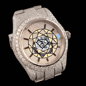 Reloj de Cuarzo para Mujer con Esfera Redonda Analógica, Brazalete de Acero Inoxidable, Chapado en Oro Sólido, Cristal de Zafiro, Cierre de Mariposas y Diamantes de Laboratorio - Product Image 4