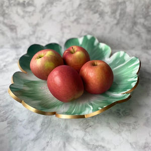 Cuenco de Flores de Resina Verde Hecho a Mano |   Centro de Mesa en Forma de Pétalo |   Cuenco de Arte Iridiscente |   Decoración del Hogar Única |   Regalo - Product Image 1