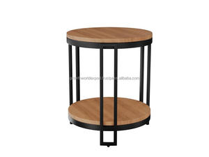 Mesa de Noche Moderna de 2 Niveles de Madera Maciza de Mango, Mesa Auxiliar con Almacenamiento, 2 Cajones, Hecha a Mano, para Dormitorio o Sala de Estar, Novedad 2026 - Product Image 4