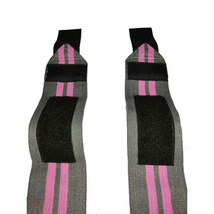 Adjustable Pink Striped Wrist Support Straps Hook Loop Closure for <b>Weight</b> Lifting Strength <b>Training</b> Unisex Breathable Palm Guard - Product Image 4